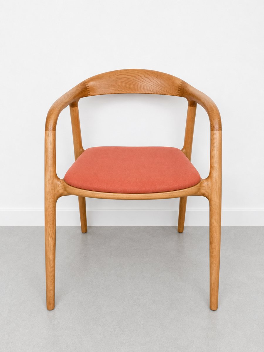 Silla Senso en fresno con asiento tapizado