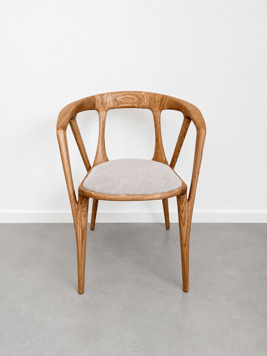Silla Vértice con asiento tapizado