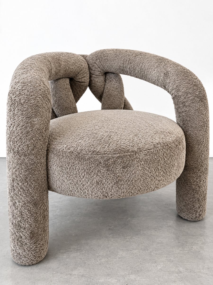 Sillón Nexo gris con diseño en trenza